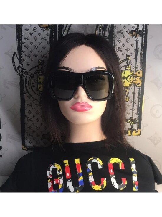 New Authentic Gucci Black Oversized Sunglasses GG0499S 001 main image 10